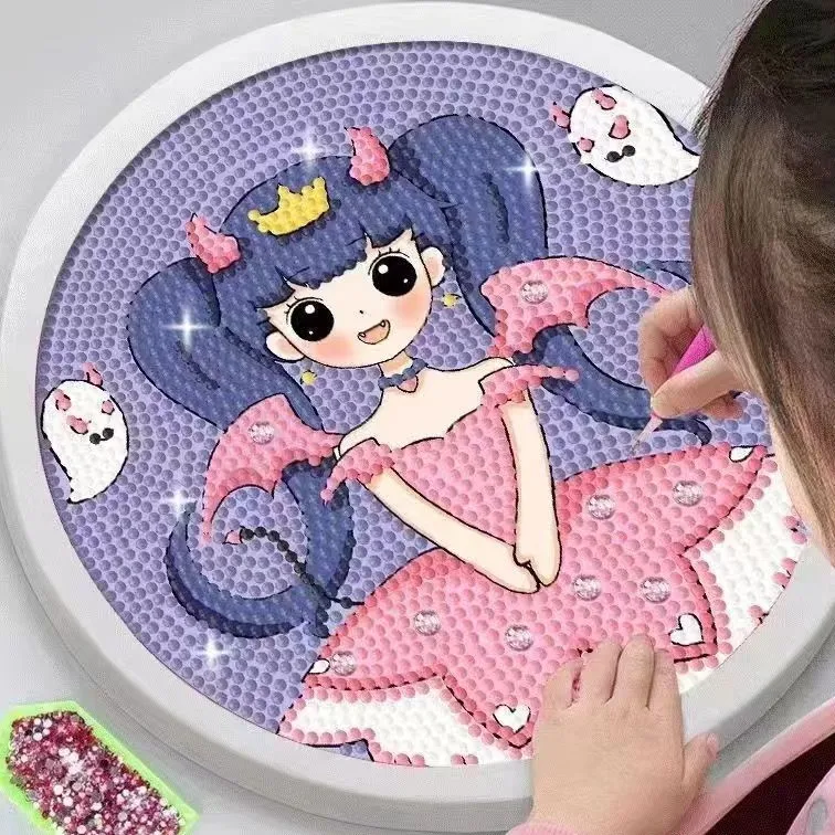 Puzzle dla dzieci z motywem księżniczek z kreskówek, 20 * 20 cm, DIY diamentowy obraz, ręcznie robione naklejki diamentowe DIY dla dzieci.