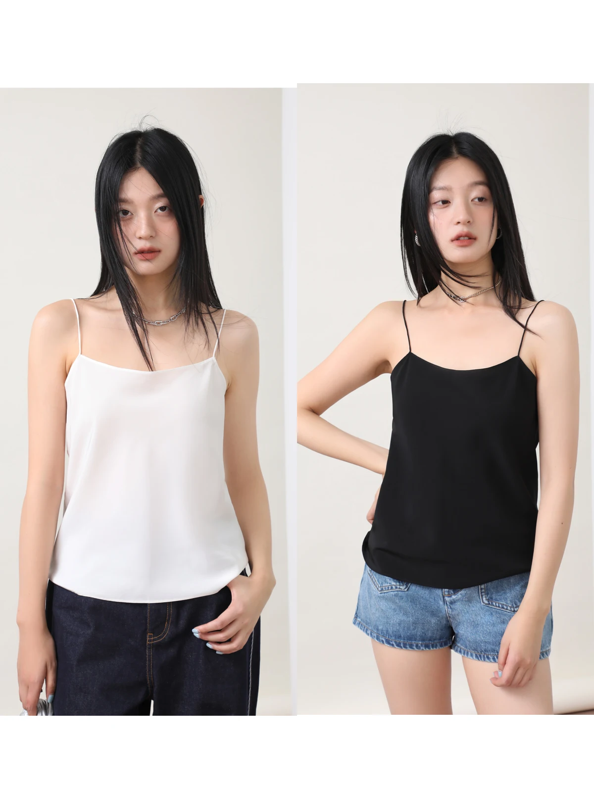 

SOV Heavyweight 2m Double Gauze Silk Csole Vest Four Seasons Inner Wear ential Straight Cut ort Length