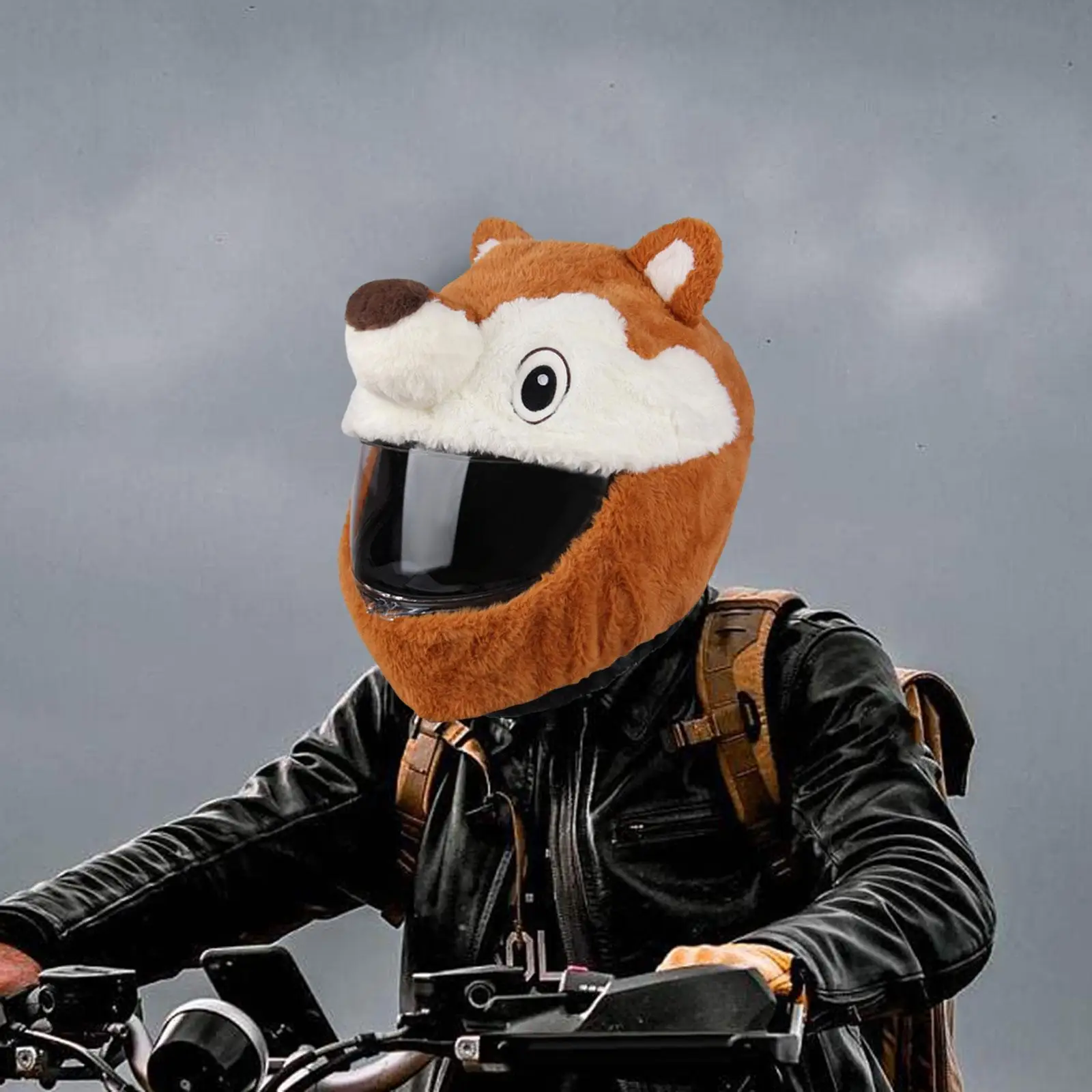 Motorcycle Helmet Cover Squirrel Increase Riding Fun Plush Motorbike Cartoon