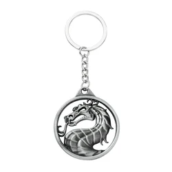 Game Mortal Kombat Keychain Fashion Vintage Charm Dragon Totem Metal Keyring Holder Gift for Men Car Key Accessories