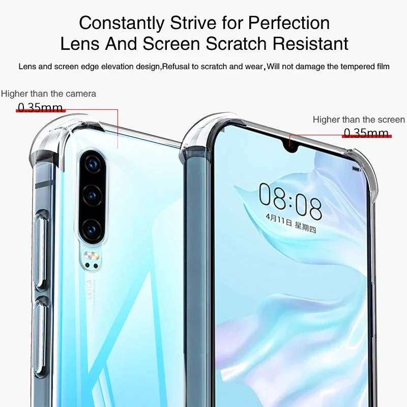 Coque Airbag Phone Case for Huawei P30 Pro Lite P30Pro P30Lite New Edition Soft Clear Silicone Camera Protection Thin Back Cover