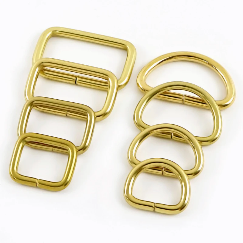 2/5/10Pcs Solid Brass O D Ring Buckles 13-38mm Metal Bags Buckle for Webbing Hook Strap Side Connect Carabiner Rings Hardware