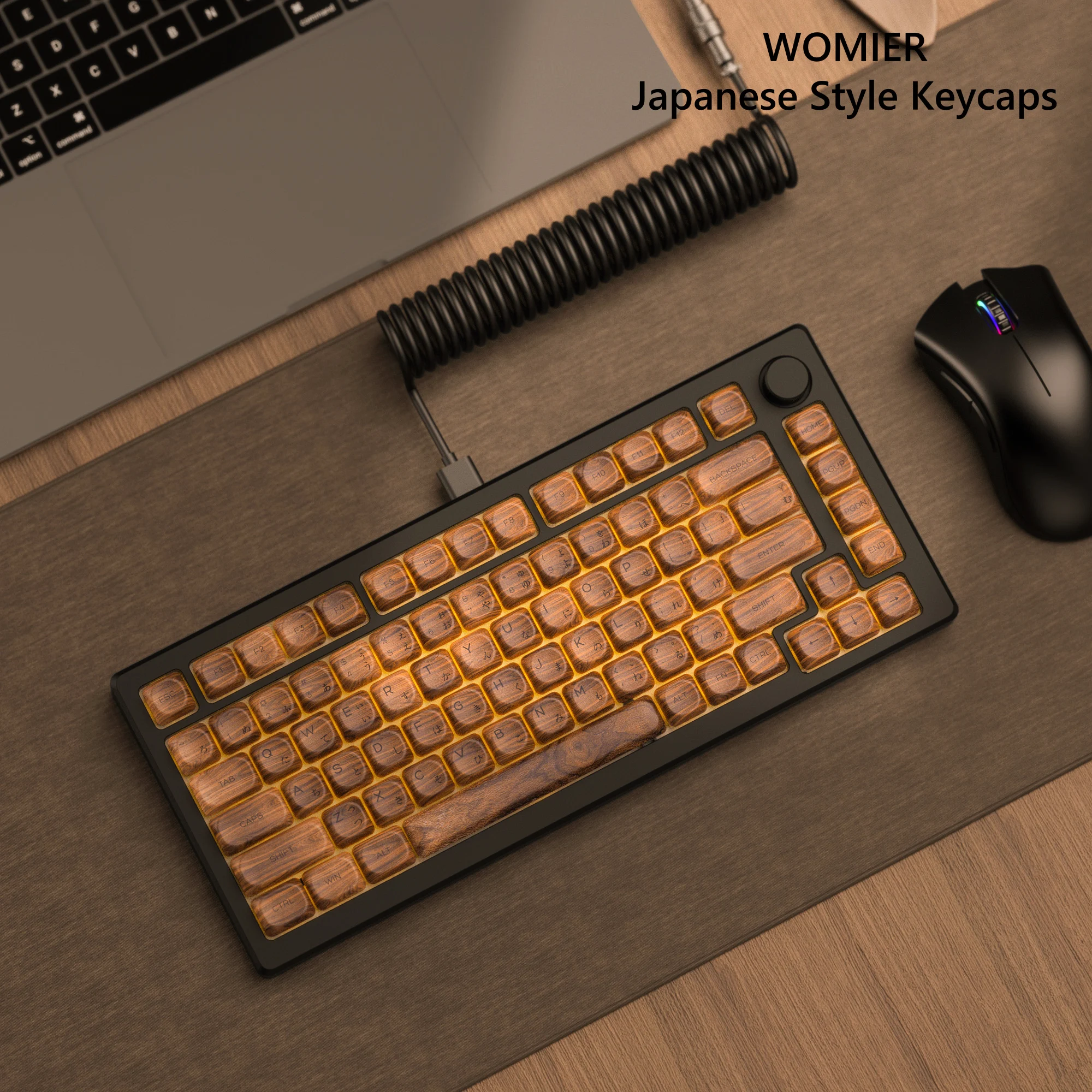 134 キー MOA プロファイルクルミ材 PBT キーキャップ税関染料サブキー
