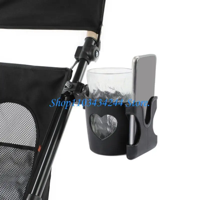 

G2TC Stroller Drink Stand with Smartphone Holder Easy Clip On Designing Cup Bracket
