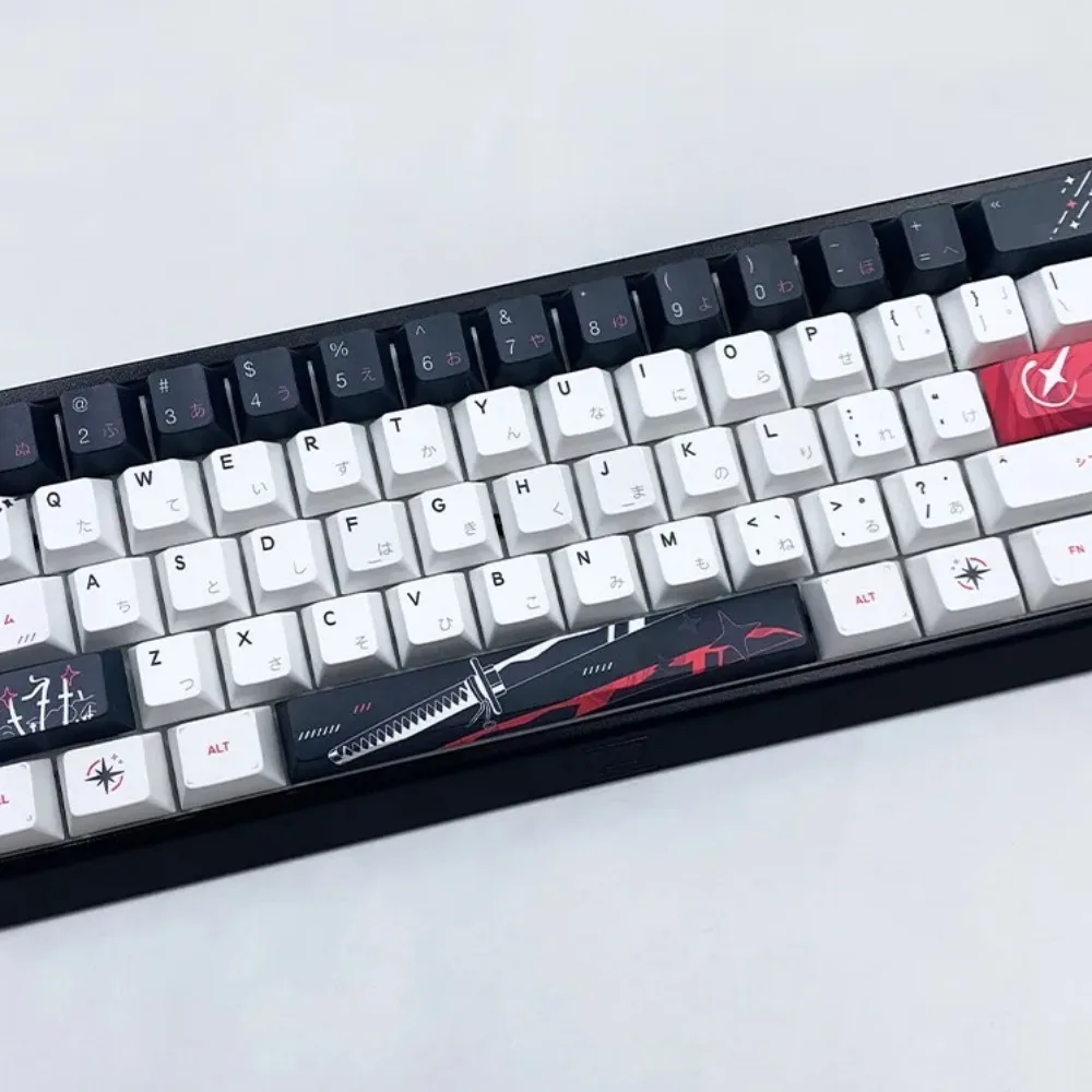 

Yuki Aim PBT японского аниме 5-сторонние термосублимационные колпачки для клавиш на заказ вишневый профиль для MX Switch клавиатура игровые аксессуары