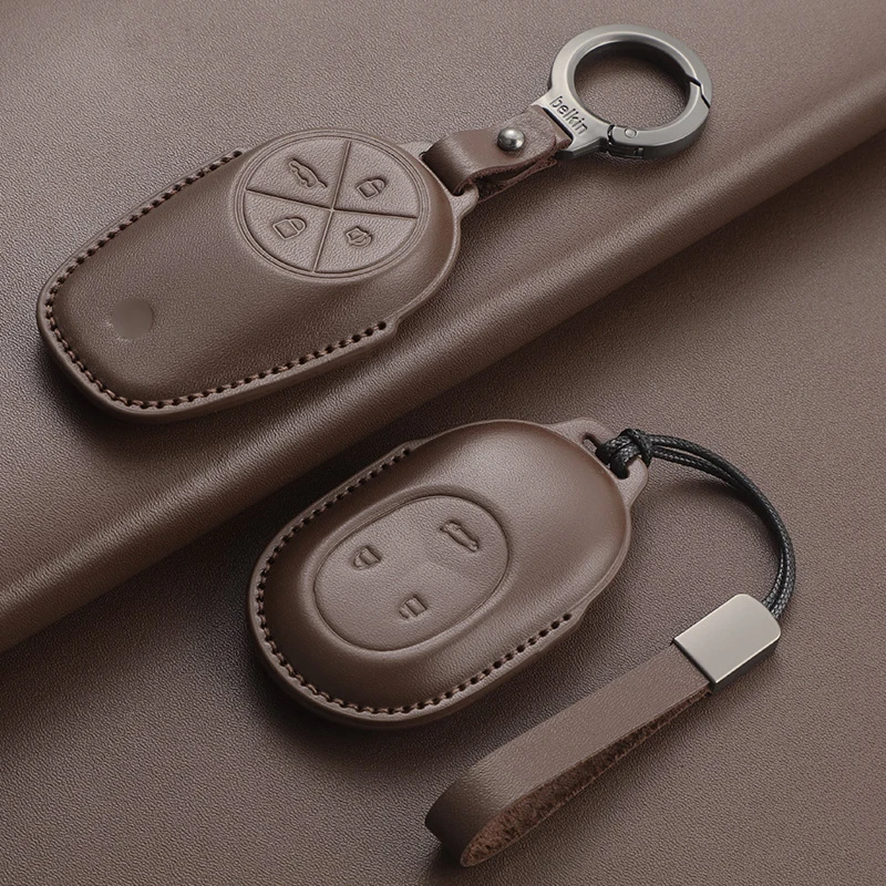 

Leather Car Remote Key Case Keychain Cover for NIO EC6 ES6 ES7 ES8 ET7 ET5 ET9 2024