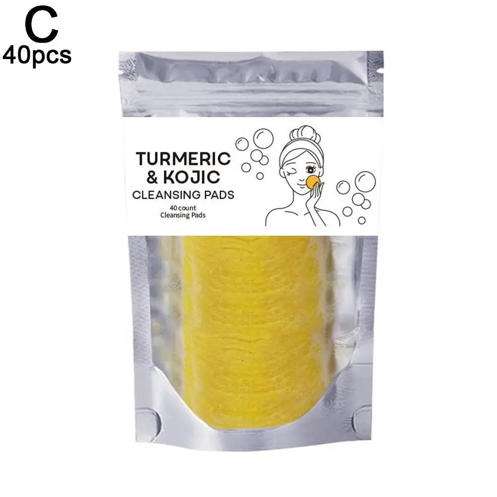 Almohadillas de limpieza de ácido kójico de cúrcuma, 20/30/40 Uds., limpieza exfoliante, elimina esponjas, limpieza de la piel, exfoliante de suciedad F S9m8