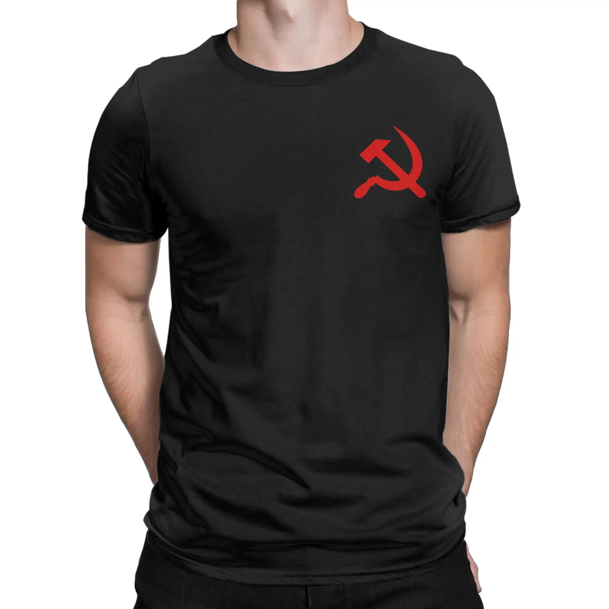 Casual T Shirt Beach Cccp Hammer And Sickle Soviet Union Coat Of Arms  Hippie T Shirts  Pure Cotton Tshirt for Men Y2K Clothes