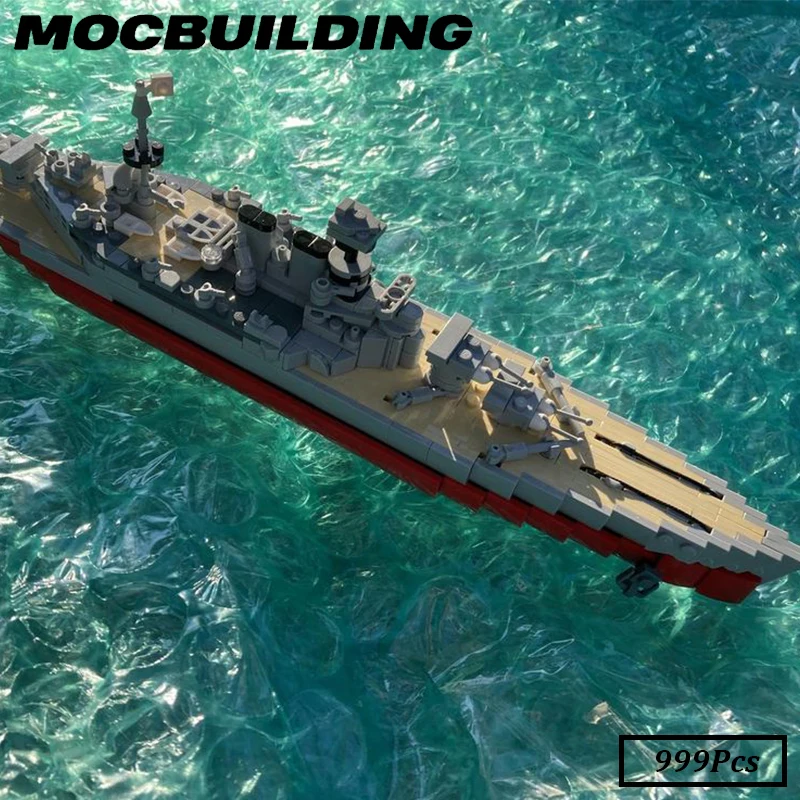 

1:400 Scale UCS WWII HMS Hood British Battle Cruiser MOC Building Blocks Battleship Display Model Bricks Christmas Present