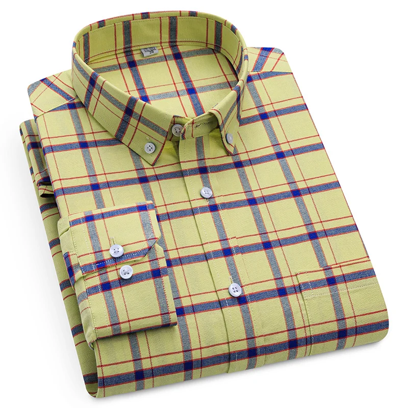 

Classic Striped Plaid Solid Color White Work Shirts Man Long Sleeve Cotton 100 Casual Man Shirt Longsleeve Slim Fit Soft Cozy
