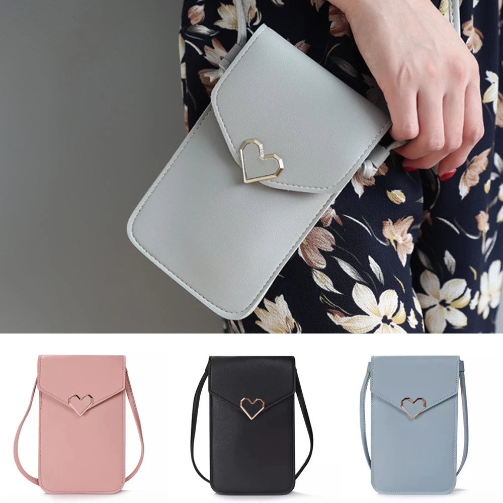 PU Luxury Mobile Phone Bag Women's Messenger Bag Hanging Neck Coin Purse Vertical Handbag New All-match Mini Small Crossbody Bag