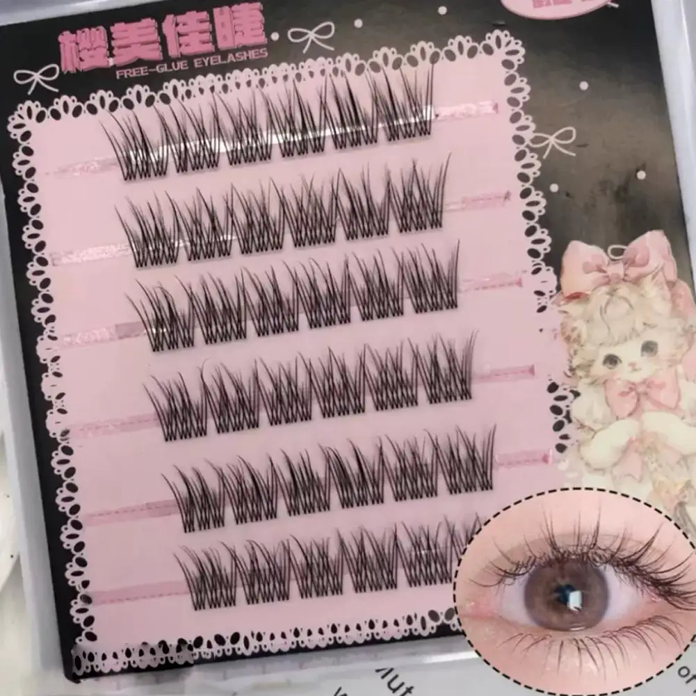 Glue-free Fishtail False Eyelashes Cluster Natural Volume Natural Look Self-adhesive Eyelashes Extension Makeup