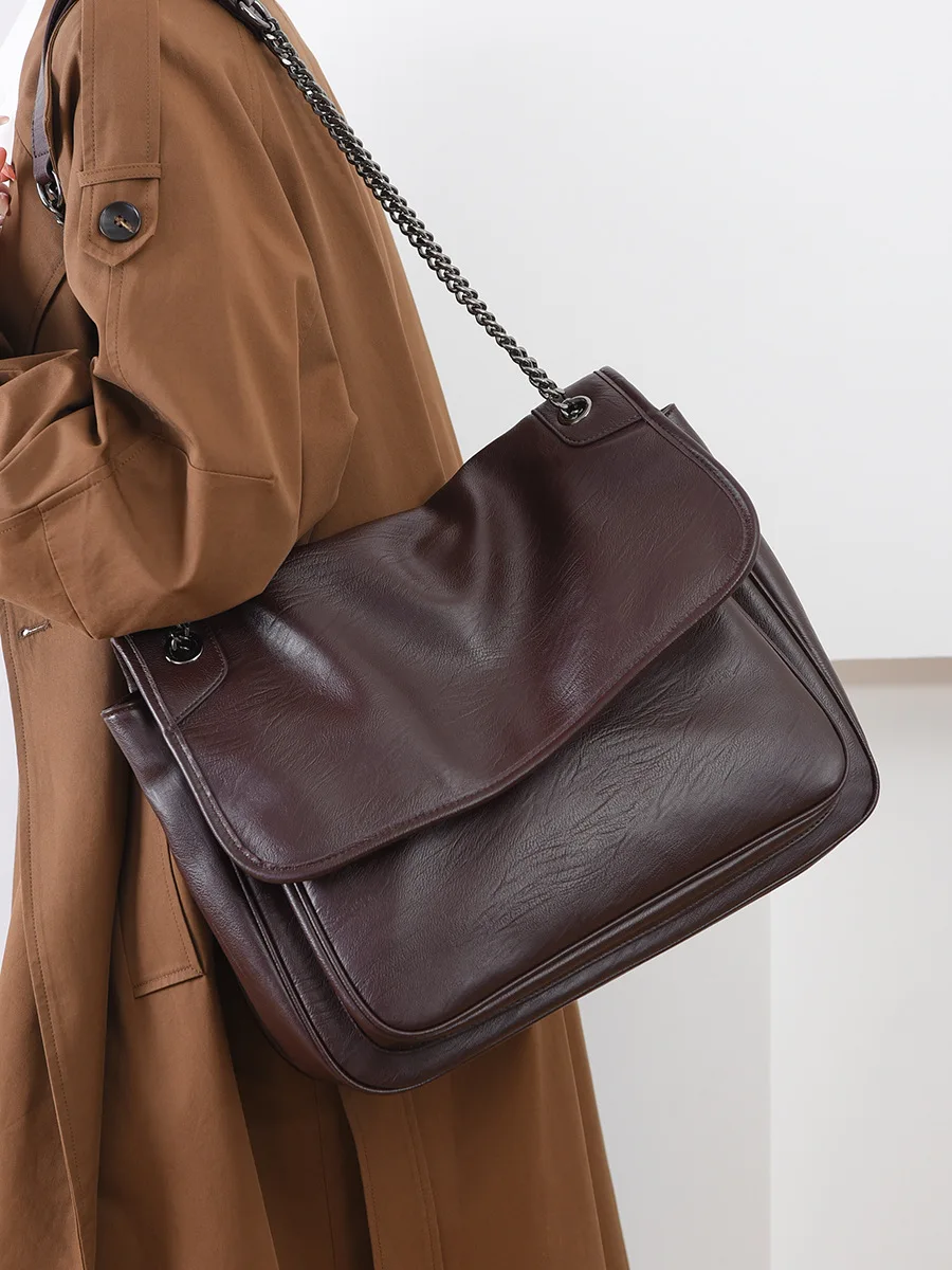 

Simple Fashionable Solid Color Women‘s Chain Messenger Bag High Quality Versatile Commuter Bags Ladies PU Leather Shoulder Bags
