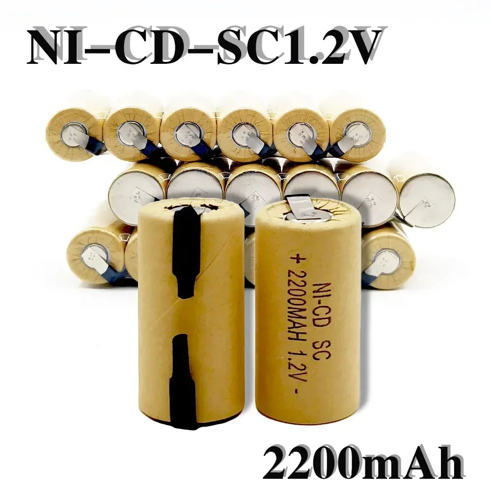 1-20pcs מברג מקדחה סוללה 1.2v 2200mah תת-c סוללה נטענת cadmium נטענת עם כלי כוח תווית סוללה ניקל סוללת ניקל