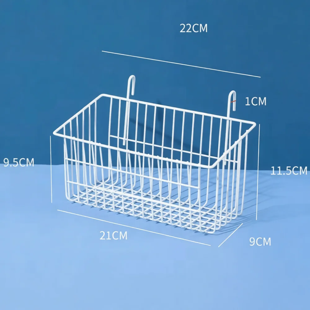 Nordic Design Metal Wire Hanging Basket Organizer Shelf Wall Grid Storage Rack For Kitchen Bathroom Essentials
