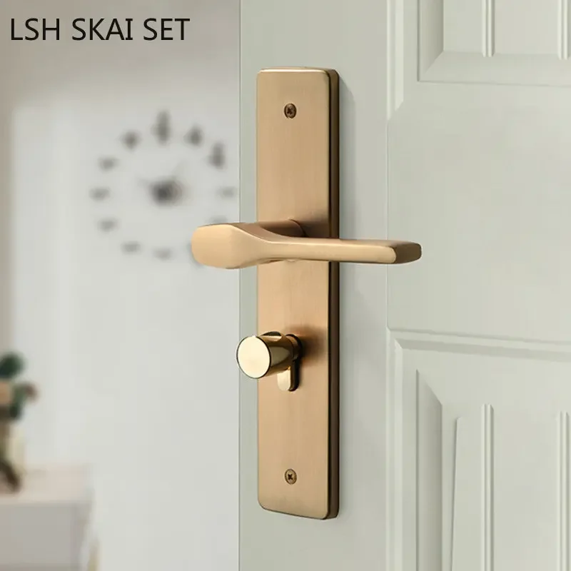 High Quality Aluminum Alloy Bedroom Door Lock Indoor Door Handle Lockset Mute Security Door Locks Household Hardware Fittings