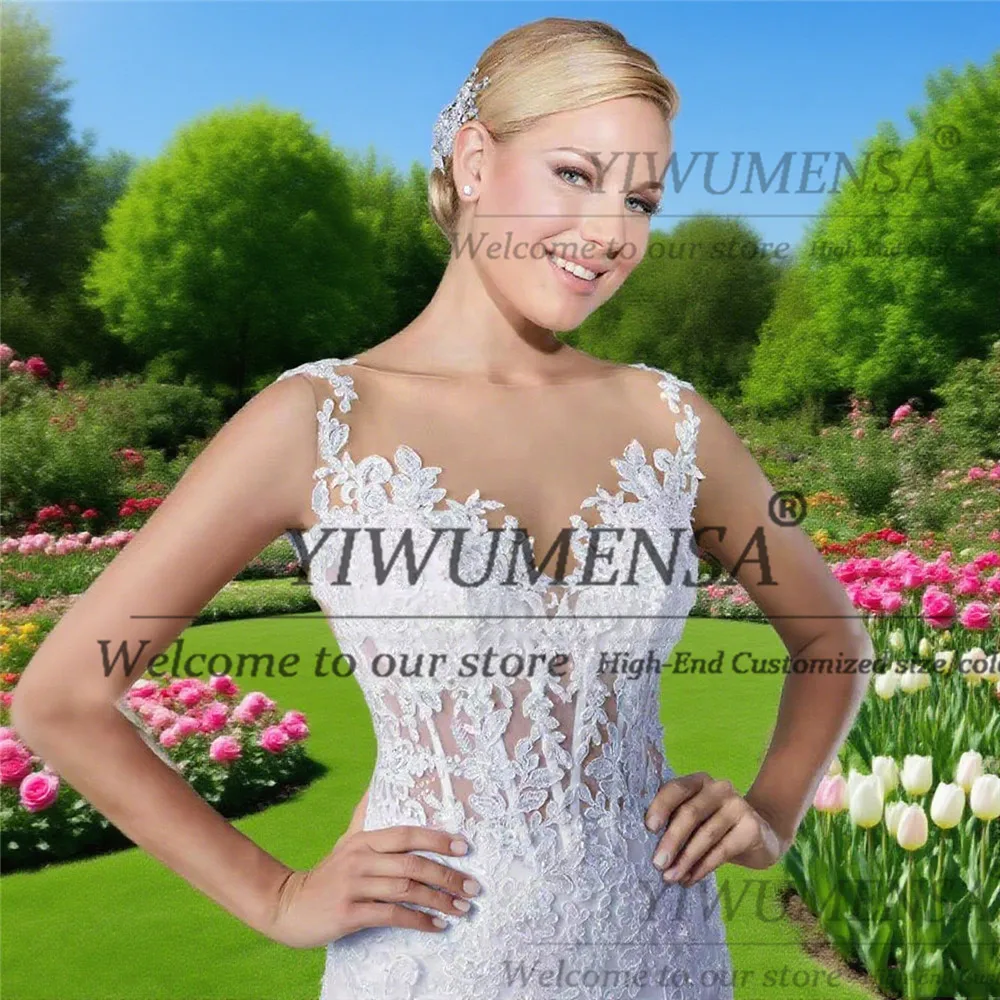 ชุดแต่งงานเกาะอกประดับลูกไม้หรูหราสำหรับเจ้าสาว แต่งคริสตัลและลูกปัดแบบสั่งตัดทรงเมอร์เมด ชุดเจ้าสาว Vestido De Novia