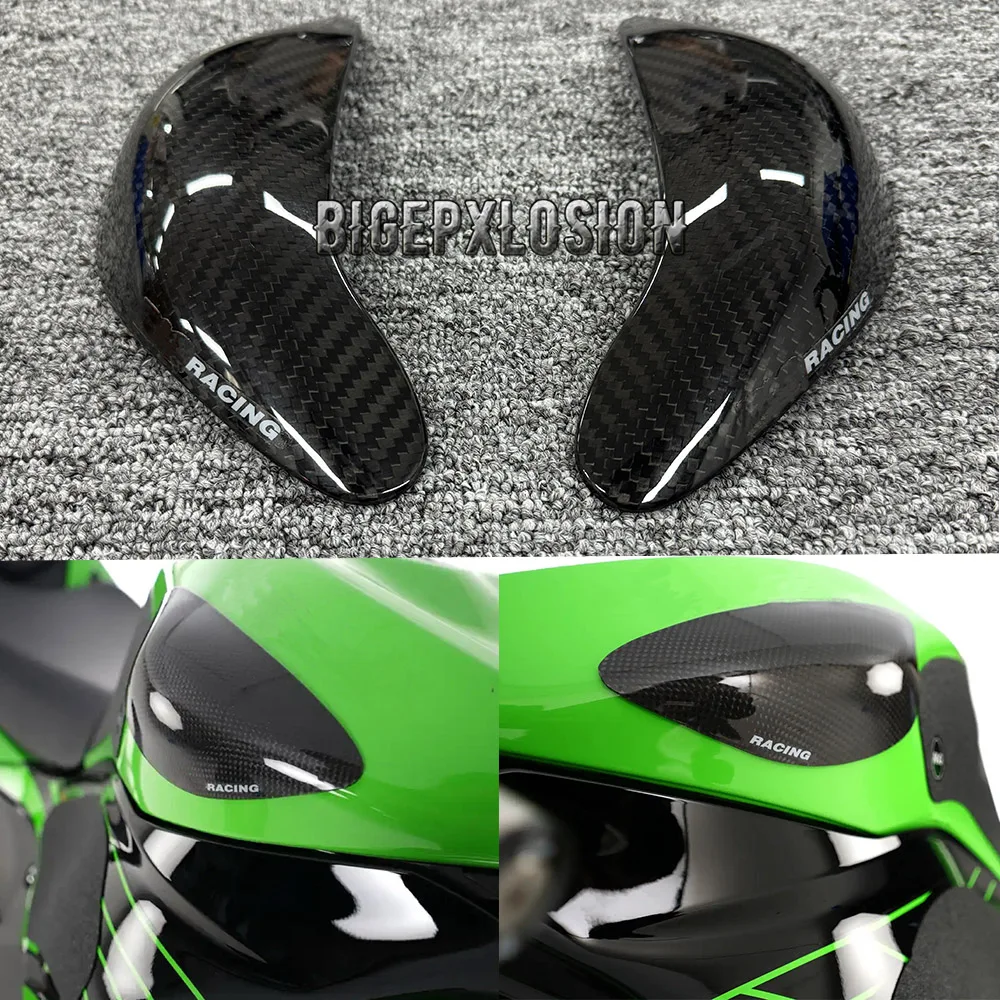 For KAWASAKI ZX-6R 2009-2024 & ZX-10R 2008-2010 Carbon FiberTank Sliders Protectors Tank Protector Covers Gloss Matt Finish