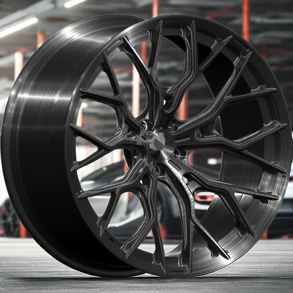 

High Performance 17-20 Inch Forged Alloy Wheels Brushed Black 5x112 5x120 5x114.3 PCD Multi- Spoke Design for Cars New Condition