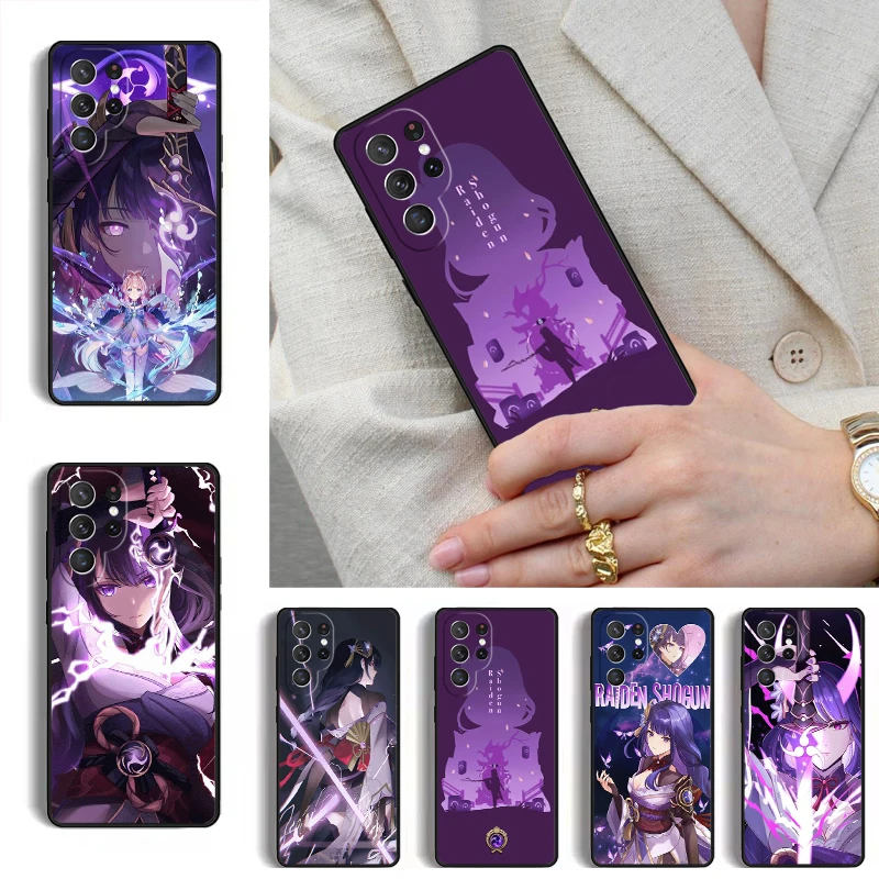 Genshin Impact Raiden Shogun Phone Case for Samsung Galaxy S26 S25 Ultra S24 S23 S22 S21 Plus Note 10 Bumper Cover