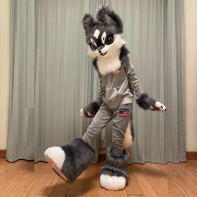 Fursuits رئيس رخيصة الحيوان رئيس زي القط فروي رئيس لطيف الكلب رئيس زي هالوين لعب الأدوار زي Fursuits رئيس كيمونو