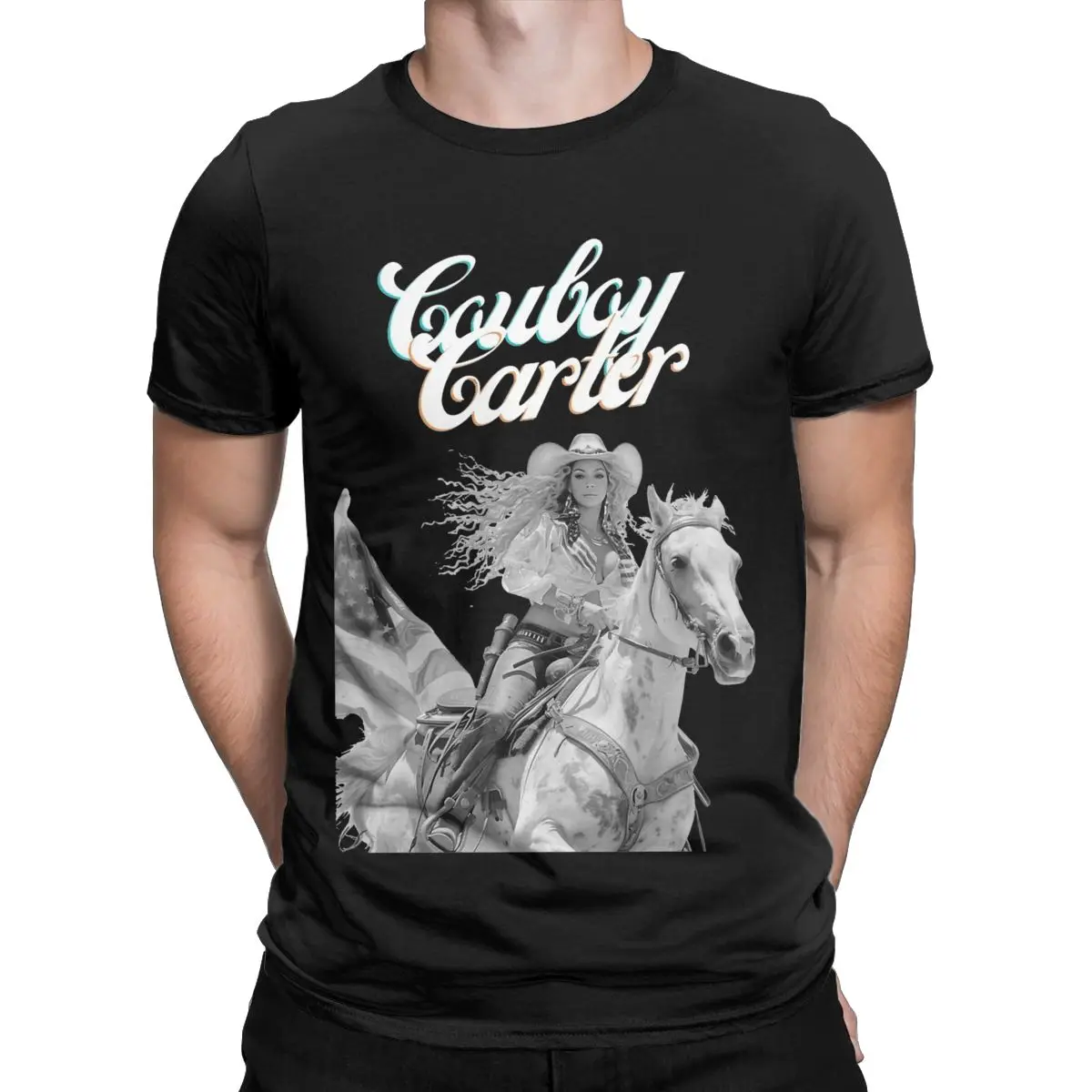 Cowboy Carter Beyonce T-Shirt for Men Hipster 100% Cotton Tee Shirt Crew Neck Short Sleeve T Shirts Gift Idea Clothing