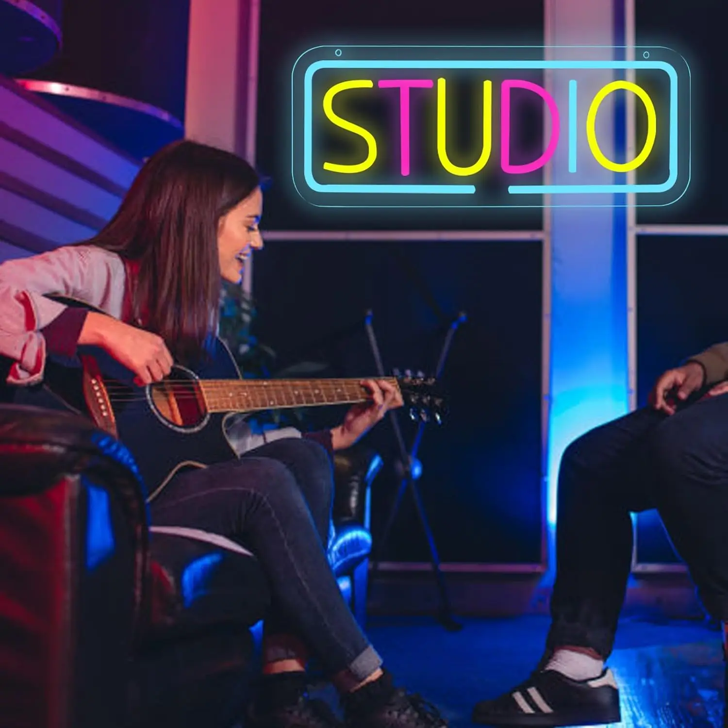 Studio Neon Sign USB Dimmable LED Neon Light for Live Room Game Room Broadcasting Room Music Studio Decoration Gift