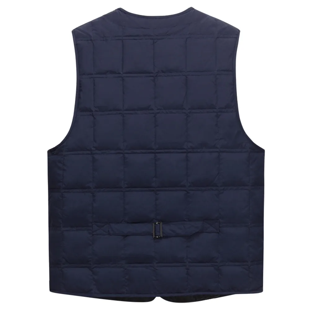 Piumino d'anatra gilet da uomo giacca invernale senza maniche giacca a vento parka gilet spesso caldo capispalla Casual da uomo gilet da neve con tasche