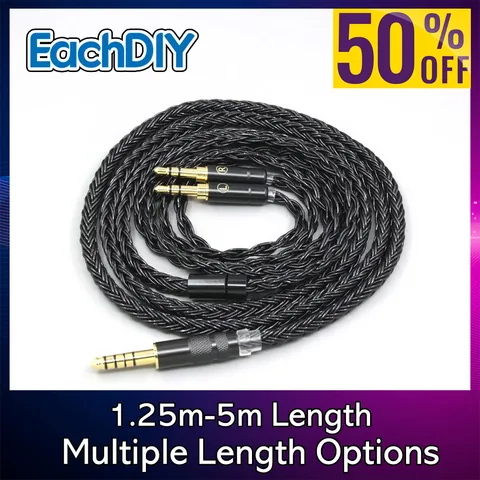 Cabo de fone de ouvido 16 núcleos 99% 7N OCC para Hifiman Sundara Ananda HE1000se V2 HE6se V2 V3 HE400SE Arya He-35x Edition XS LN006747