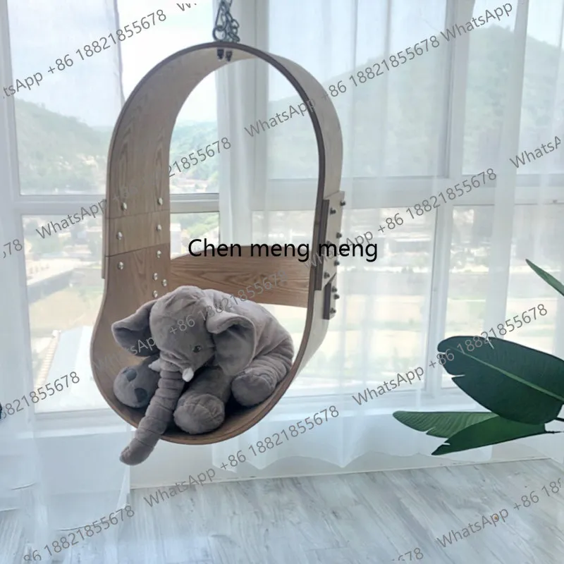Indoor Cradle Chair Swing Balcony Wooden Hanging Chair Household Small Nordic Creative Hanging Basket
