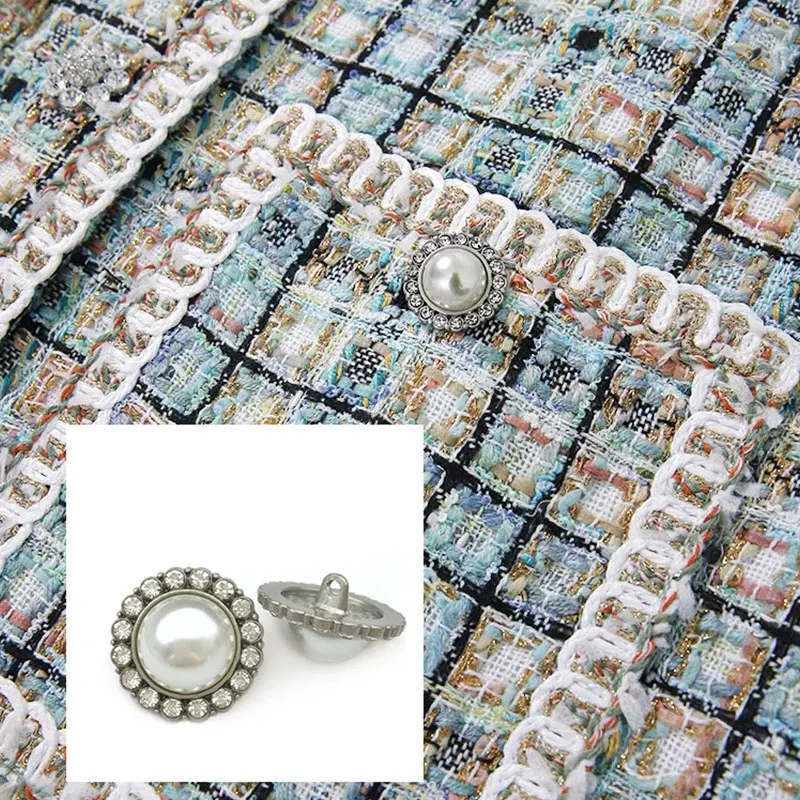 کے لیے 6Pcs 12.5-28mm دھاتی موتی کے بٹن کپڑوں کے فاسٹنرز سلائی منی بٹن گولڈ لگژری خواتین ڈریس کوٹ گارمنٹ لوازمات #5