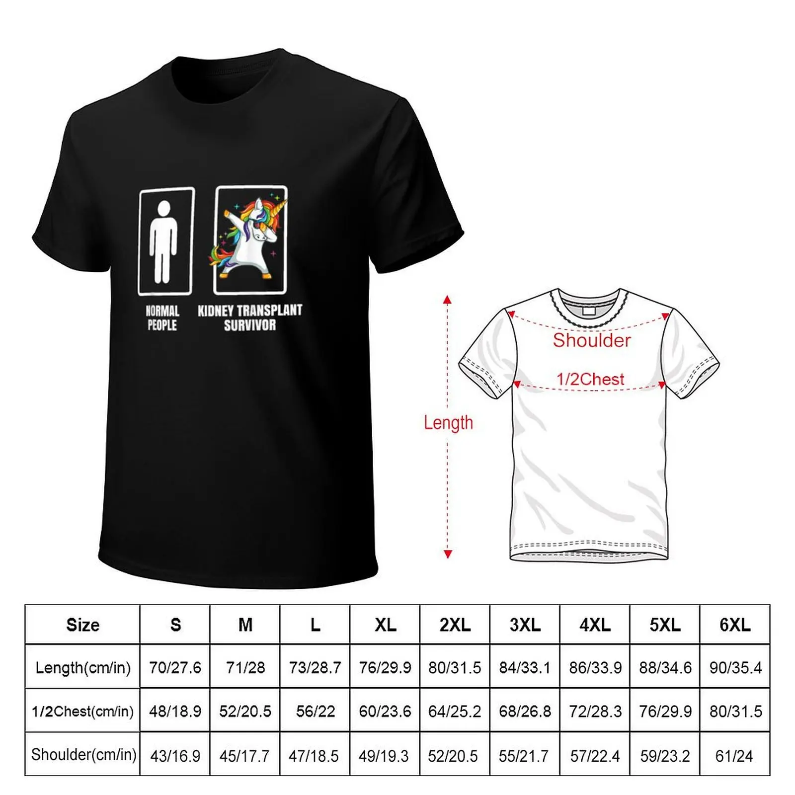 Dabbing Unicorn Kidney Transplant Survivor Organ Recipient T Shirt T-Shirt Relaxed Fit Casual Short Sleeve Top