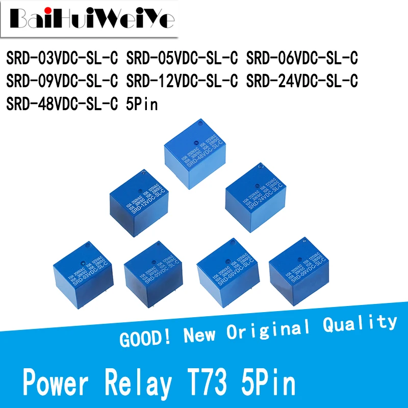 

Relays Relais T73 5Pin SRD-03VDC-SL-C SRD-05VDC-SL-C SRD-06VDC-SL-C SRD-09VDC-SL-C SRD-12VDC-SL-C SRD-24VDC-SL-C SRD-48VDC-SL-C