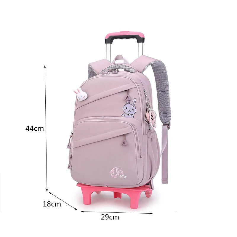 School Wheeled Backpack For Girls School Bag With Wheels Trolley Bag Rolling Student Backpack Travel Bags Kids School Bag