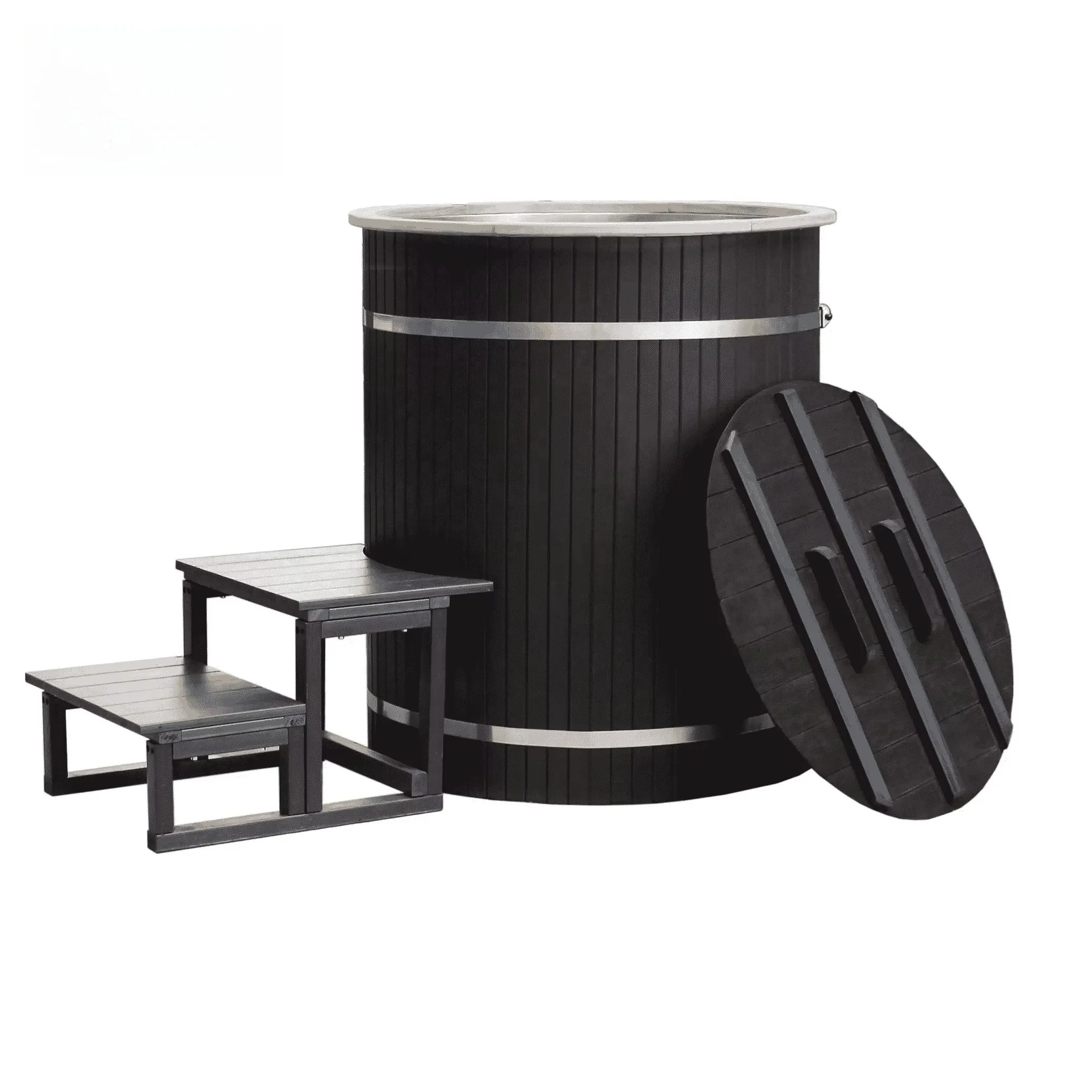Modern Outdoor Full Body Ice Bath Spa Bath Cold Plug Barrel Composite Board Treatment