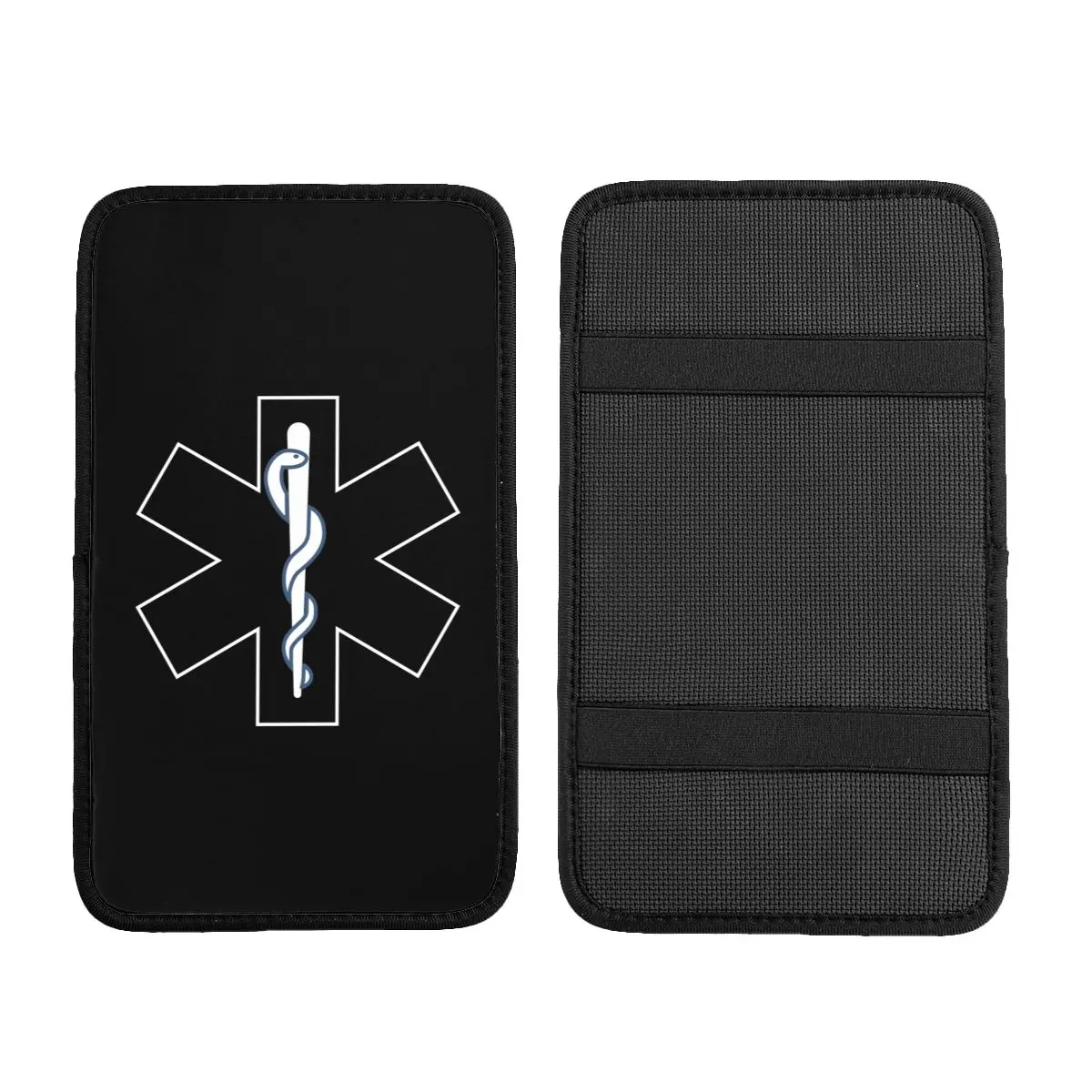 Custom Paramedic Star Of Life Car Armrest Box Pad Anti-Slip Emt Emergency Medical Symbol Center Console Protection Cover Mat