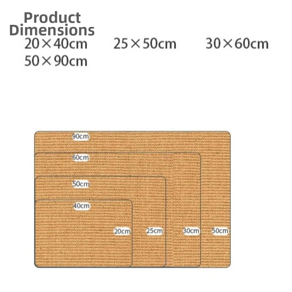 New Sisal Cat Scratching Board Wall Mount Wear-resistant Pet Grinding Pad with Ball Multi-size Furniture Protector Pet Supplies - view 6