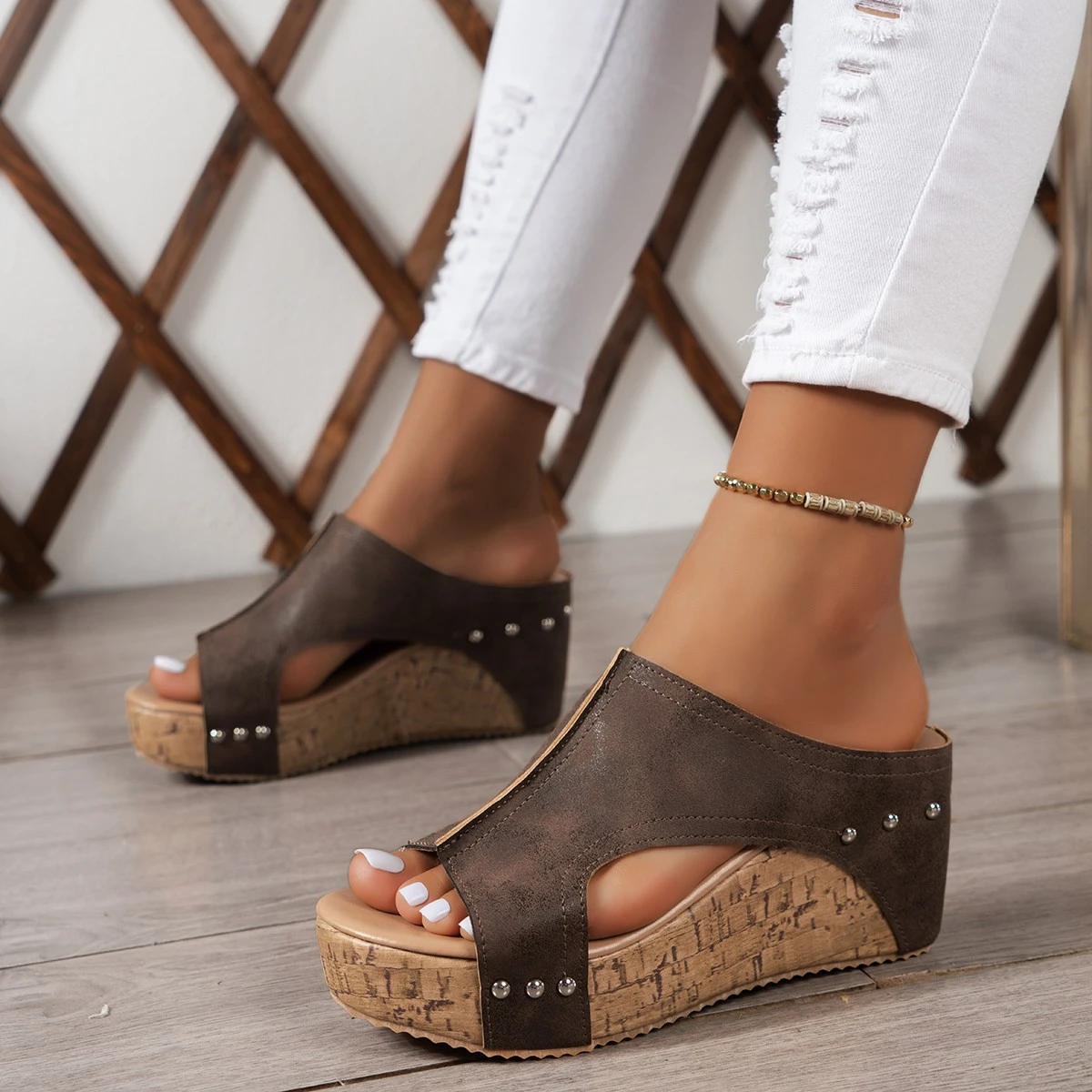 Women Sandals New Summer Roman Open Toe Platform Sandals Women Retro Peep Toe Wedges Shoes Women Luxury Casual Designer Sandals