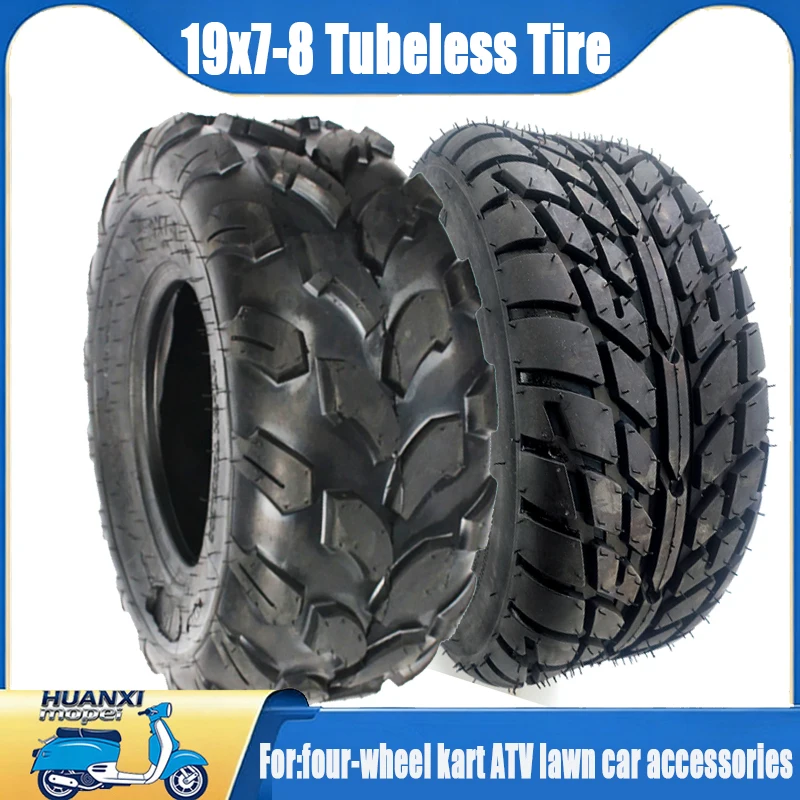 

Tubeless tires front 19x7.00-8 rear 18x9.50-8 four-wheel kart ATV lawn car accessories butterfly flower outer tires