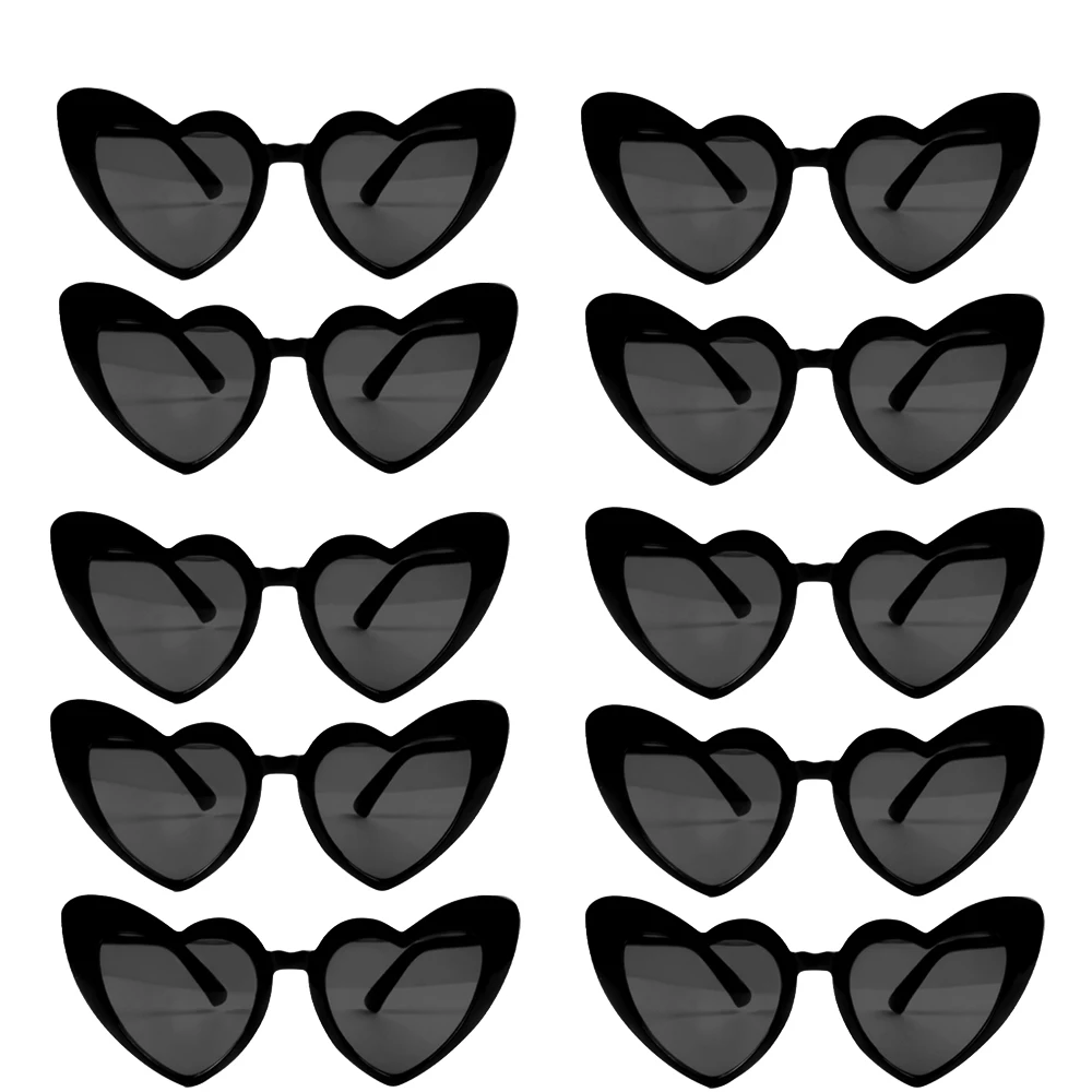 WEIGAO 10 Stück rote herzförmige Sonnenbrillen für Damen, Junggesellenabschied, Dekoration, Vintage-Brille, Hochzeit, Party, Gastgeschenke, Brautjungfern-Geschenke 6