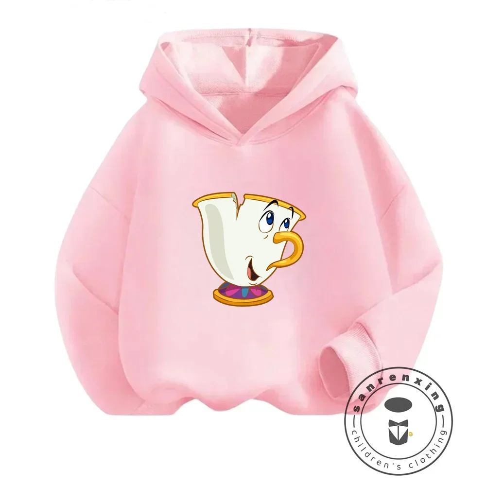 Latest Disney Beauty and the Beast Inspired Hooded Hoodie for Kids Cool Street Fashion Breathable Active Outdoor Winter Apparel