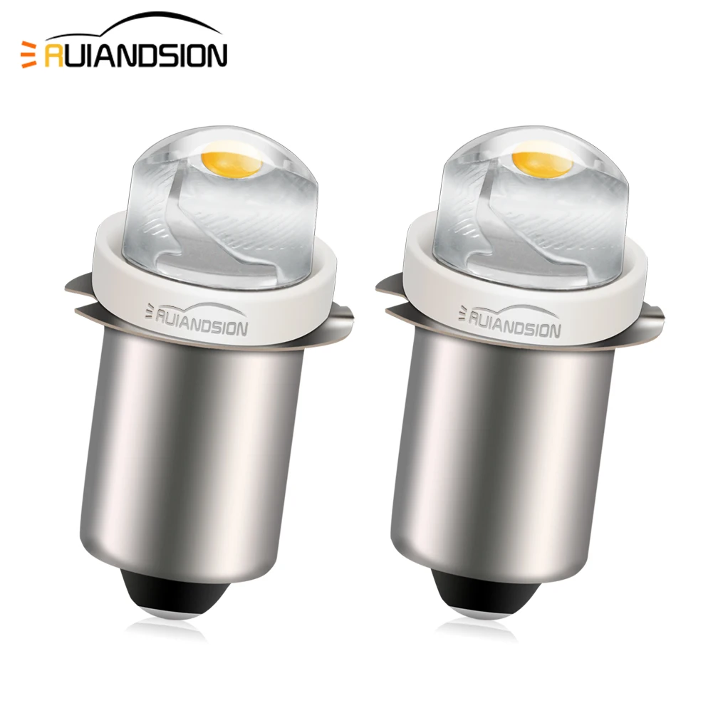 2pcs P13.5S LED 0.5W Bulb Work Lamp Bulbs White Maglite Led Conversion Kit Torches Flashlight Replacement Bulb Warm White