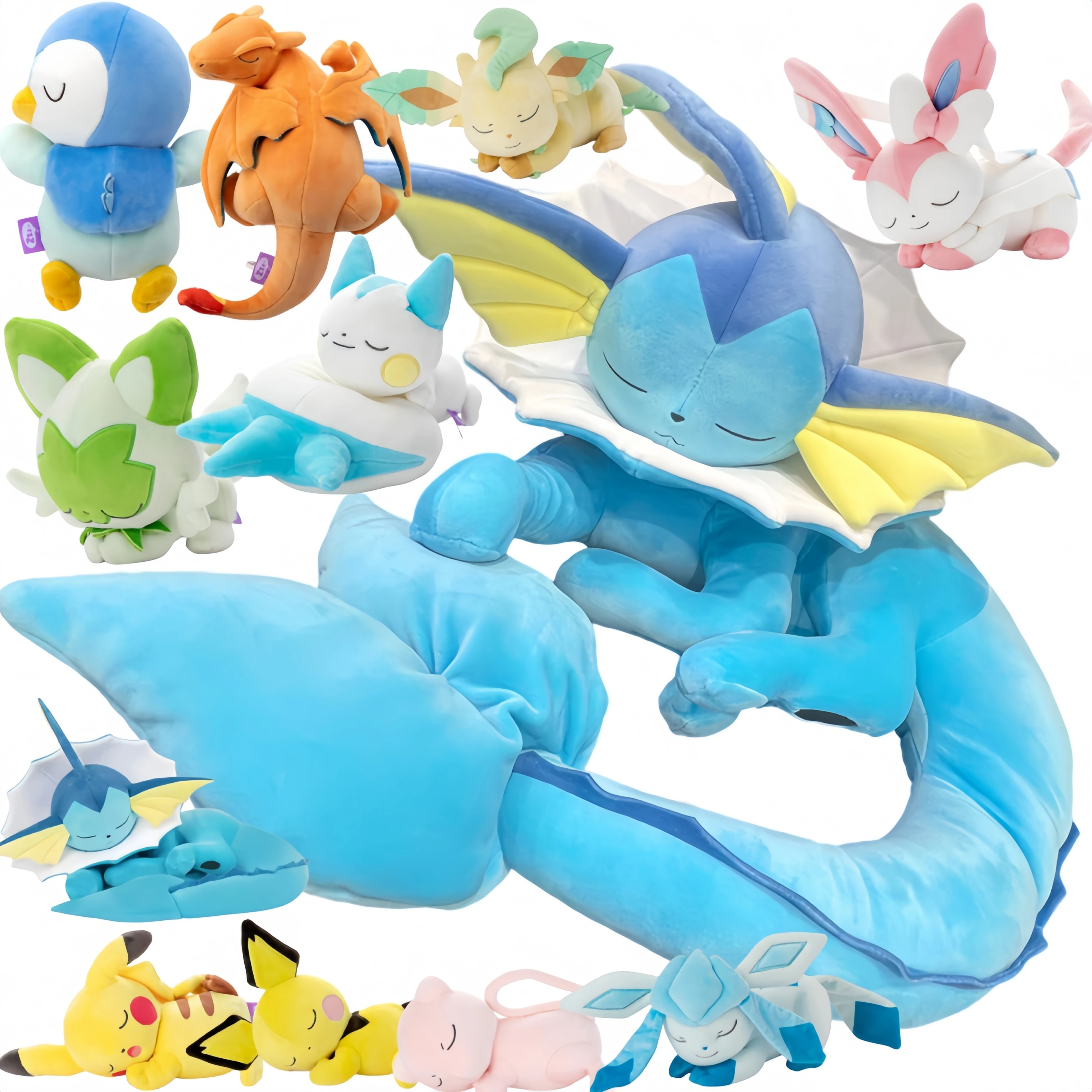 

Новая большая плюшевая игрушка Vaporeon 50 см, мягкая милая плюшевая игрушка Покемон, эволюция Eevee: Glaceon, Leafeon, Sylveon, Sprigatito