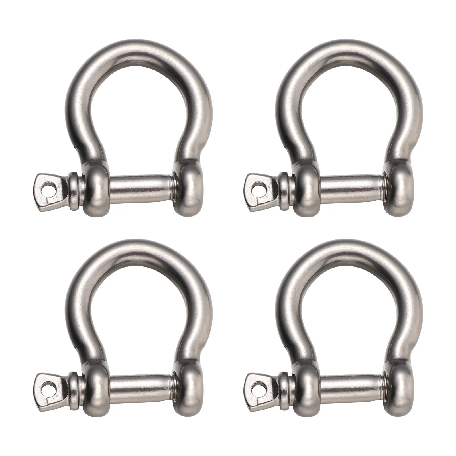 4 Pcs Rv Sewer Hose Support Tow Shackles Bow Buckle Clothes Rack Hooks Lifting Silver Stainless Steel Ceiling