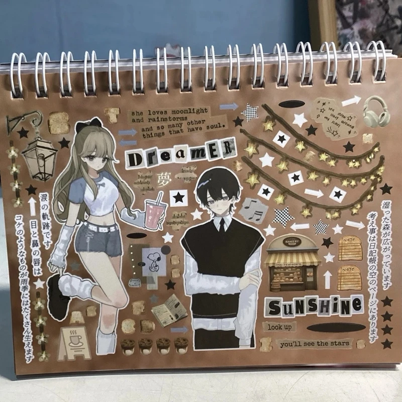 30 folhas coreano ins bonito adesivos decorativos livro y2k scrapbooking caso de telefone diy diário colagem material adesivo presente