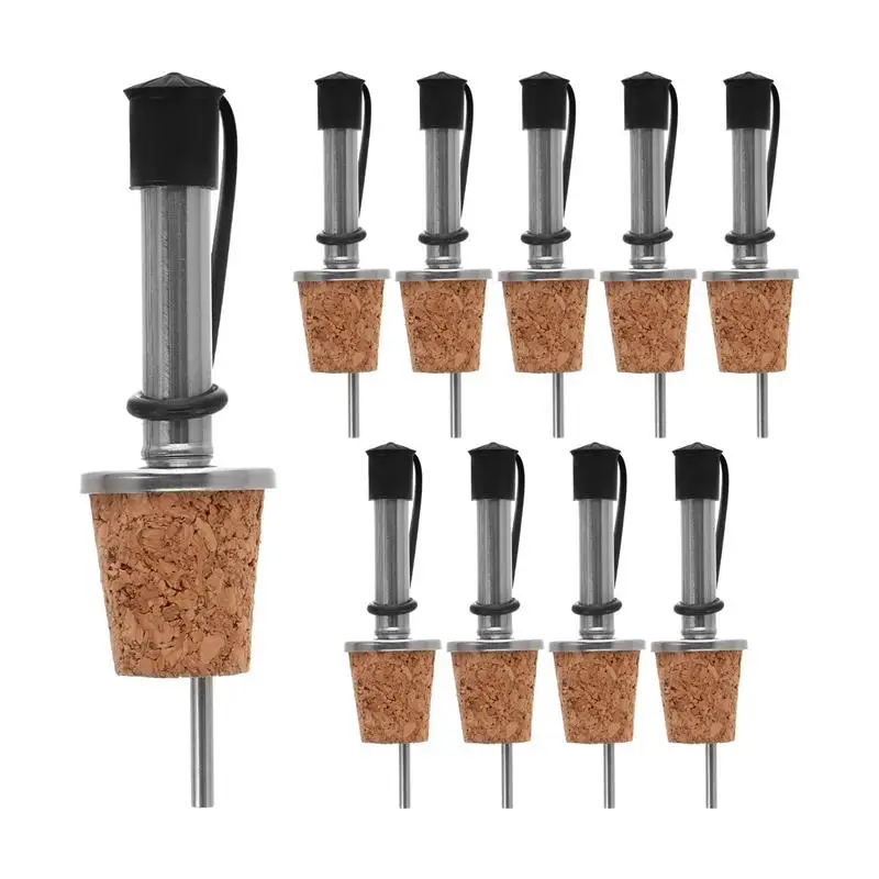 

10 Pcs Pourer Bar Bartender Accessories Pourers Spout Saver Bottle Cork Oil Cocktail Dispensers Pours and Corks