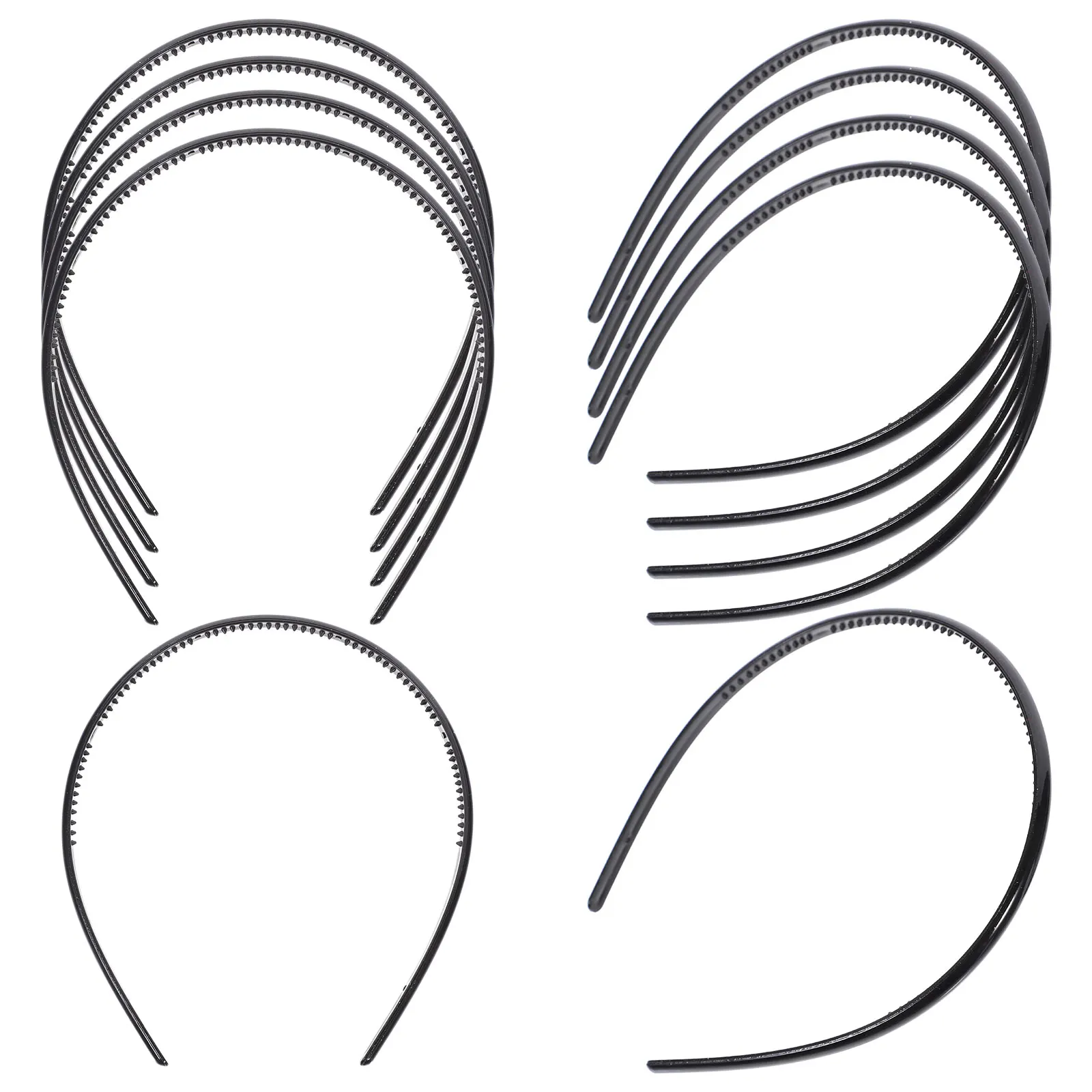 

10Pcs Unisex Vintage Headbands with Teeth Simple Style Non-Slip Hairbands for Daily Party Fashion Hair Accessories