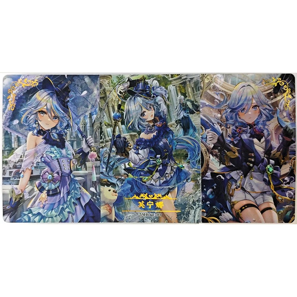 Anime Goddess Story Triple Overlap Furina Frieren Premium Flash Cards Boys Games Toys Christmas Birthday Gift Collectible Cards