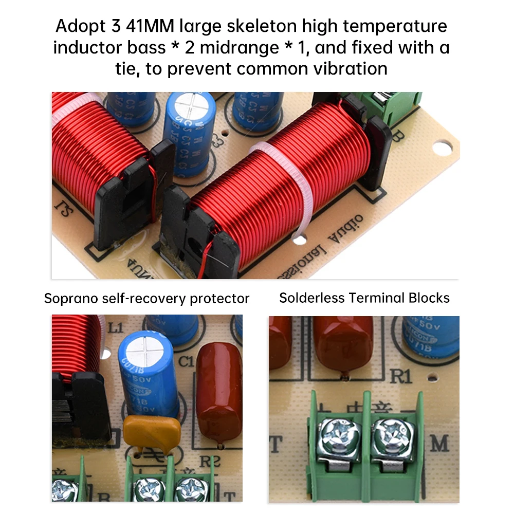 Rénovation de haut-parleur domestique sans soudure, répartiteur croisé à 4 voies, une haute, une moyenne, deux basses, quatre divisions, soudure de synchronisation morte, 120W