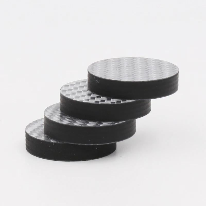 Hi-end 25x5mm Hifi Carbon Fiber Speaker CD Isolation Spike Base Pad Shoe Feet